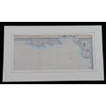 C.F. Cruchley, coloured map engraving, Swansea Bay, circa 1860, mounted, the map 47cm x 20.5cm