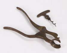 Lund's Patent steel lever corkscrew, the steel lever handle with central cast section "LUND PATENTEE