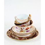 Royal Crown Derby imari pattern trio, Davenport foliate decorated cabinet cup and saucer, foliate