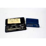 Riefler cased drawing instruments set, and a boxed Pelikan Graphos pen with nibs (2)