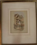 Edward Pococke (1843-1901), six pen, ink and watercolours, all scenes of Ipswich, to include Old