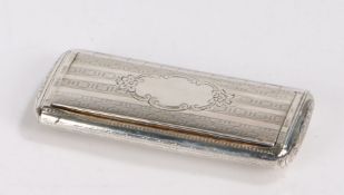 Victorian silver snuff box, Birmingham 1851, maker Nathaniel Mills, the engine turned exterior