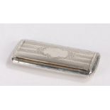 Victorian silver snuff box, Birmingham 1851, maker Nathaniel Mills, the engine turned exterior