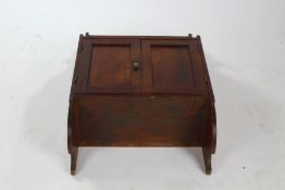 19th Century hanging cabinet, with shaped sides and a pair of cupboard doors, 54cm wide