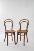 Pair of Czechoslovakian bentwood chairs, with poker work seats (2)