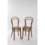 Pair of Czechoslovakian bentwood chairs, with poker work seats (2)