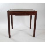 Chinese hardwood Mahjong table, fitted small single drawer each side, 86cm wide x 83cm high