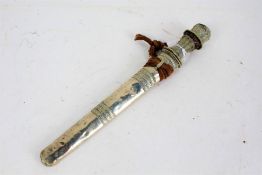 19th Century Tibetan dagger, the foliate decorated wire wrapped handle above a steel blade, the