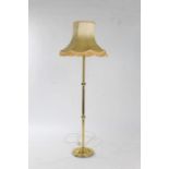 Art Deco style brass standard lamp and shade