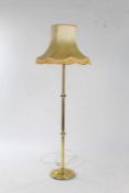 Art Deco style brass standard lamp and shade