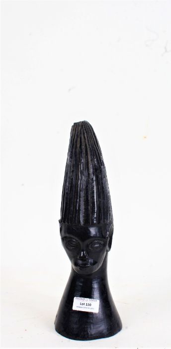 African carved wooden bust, 28cm high