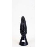 African carved wooden bust, 28cm high