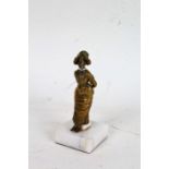 19th century bronze, in the form of an elegant lady, modelled with her hands behind her back, raised