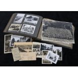 Second World War German photograph album with representation of German steel helmet on cover in