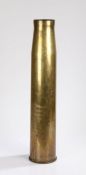 Brass shell case for the British QF 4 inch Naval Gun, 73 cm in height