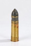 Rare Russian 37mm shell case and armour piercing projectile for the Naval Hotchkiss Gun, ordnance