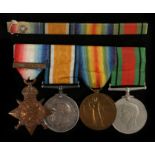 First and Second World War group of four medals, 1914 Star with clasp '5th Aug.22nd.Nov.1914' (27038