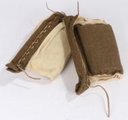 World War Two pair of British parachutists knee pads, made by Belmont and dated 1943, label marked