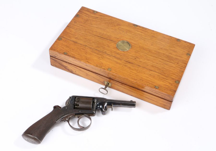 19th century Adams patent 5 shot double action revolver, marked 'Adams patent 16851' to one side - Image 2 of 2