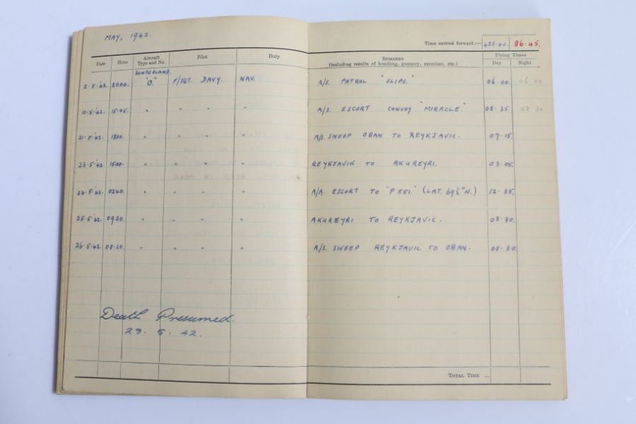 Second World War Royal Air Force casualty grouping, Observers and Air Gunners Flying Log Book to - Image 6 of 7