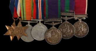 Second World War and Malaya/Borneo medal group, 1939-1945 Star, France and Germany Star, Defence