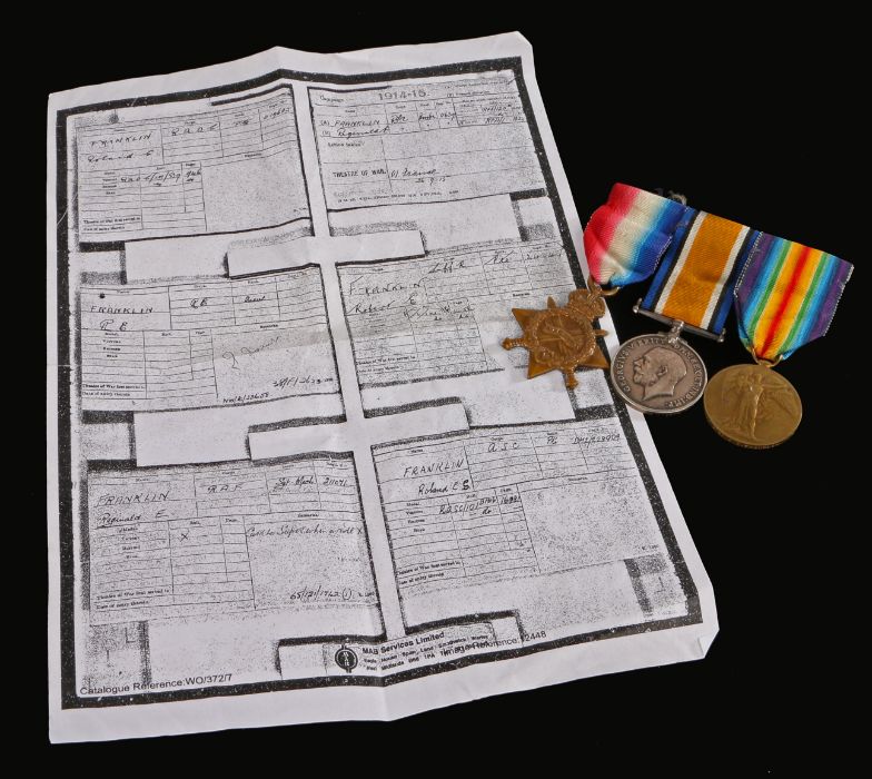 First World War group of medals, 1914-15 Star (BMDR R. E. FRANKLIN. R.F.A.) 1914-1918 British War - Image 2 of 2