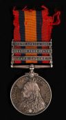 Queens South Africa Medal with clasps 'Cape Colony', 'Orange Free State', and 'South Africa 1902' (