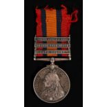 Queens South Africa Medal with clasps 'Cape Colony', 'Orange Free State', and 'South Africa 1902' (