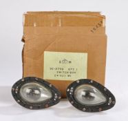 Two Second World War Royal Air Force identification lights, teardrop lens, stamped with A/ kings