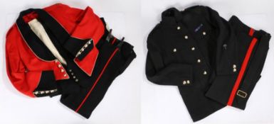 Officers Uniform Grouping to the Queens Royal Surrey Regiment, blue tunic with regimental buttons to