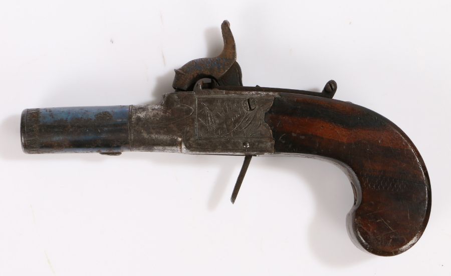 19th century pocket box lock percussion pistol by Lander, Birmingham, signed to engraved lock plate, - Image 2 of 2