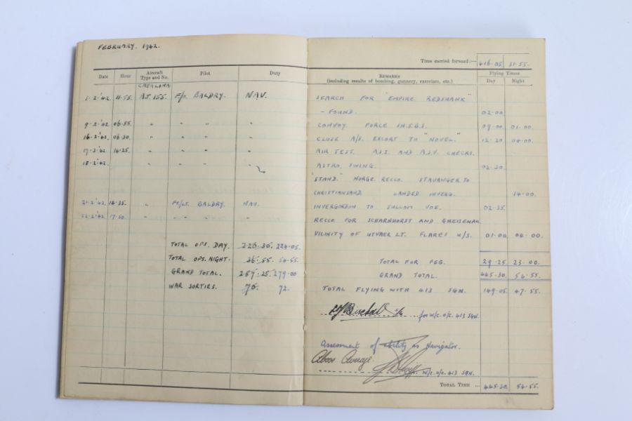 Second World War Royal Air Force casualty grouping, Observers and Air Gunners Flying Log Book to - Image 4 of 7