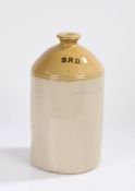 First World War military issue stoneware rum jar, marked 'S.R.D.' for Supply Reserve Depot,