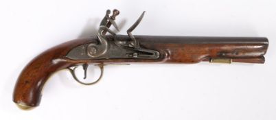 18th century British 1796 Pattern Heavy Dragoon Pistol, Crown over 'GR' etched to lock, proofmarks