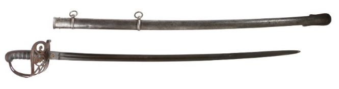 Victorian 1827 pattern Rifle Officers sword, blade etched with crowned strung bugle with