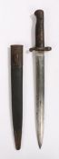 Scarce unit marked British 1903 Pattern bayonet by Mole, steel blade stamped on one side of