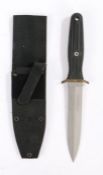 Applegate - Fairbairn Fighting Knife, double edged steel blade with maker 'Boker, Solingen' on
