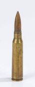 Rare Second World War British 15 mm BESA Machine Gun shell case and projectile, marked to the