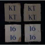 Two pairs of Second World War uncut printed Formation Signs to the 16th (Gravesend) Battalion,