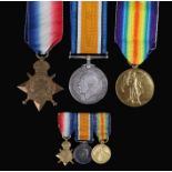 First World War Somme casualty trio of medals, 1914-15 Star (48827 CPL. A.R. JOHNSON. R.E.), 1914-