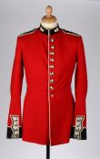 Post 1952 Grenadier Guards O/R's full dress scarlet tunic, Queens crown anodised aluminium