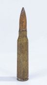 Rare Second World War British 15 mm BESA Machine Gun shell case and projectile, marked to the