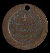 Battle of the Somme casualty commemorative George V half penny, the reverse reading 'In Loving