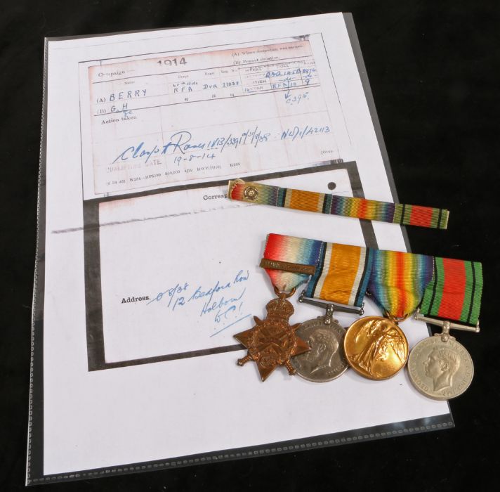 First and Second World War group of four medals, 1914 Star with clasp '5th Aug.22nd.Nov.1914' (27038 - Image 2 of 2