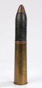 First World War British 18 Pdr Shell, projectile and fuze, base of case date 7/16, projectile scarce