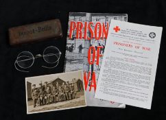 Second World War German military issue eye glasses, issued to British Prisoner of War R.F. Smith