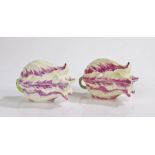 Pair of rare late 18th Century porcelain sweet meat tureens, modelled as lilac flowers and a