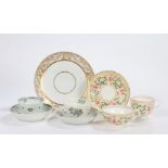 Two 18th Century English tea bowls and saucers, a Spode dish circa 1800 pattern number 471 and a