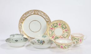 Two 18th Century English tea bowls and saucers, a Spode dish circa 1800 pattern number 471 and a