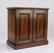 Victorian marquetry inlaid fall front writing cabinet, with hinged lid and dummy cupboard door